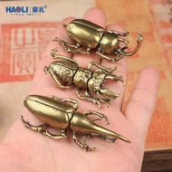 Brass Unicorn Tea Pet Creative Simulation Worm Retro Beetle Beetle Tea Ceremony Decoration Animal De
