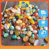 Natural Multi-Colored Agate Pebbles - Agate Stones for Fish Tank Decoration, Bonsai Pots