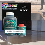 HEAVY DUTY Epoxy topcoat Color Black 1L/5L set [ Include Hardener ] for Paint Floor,metal and aluminium Carlour DIY
