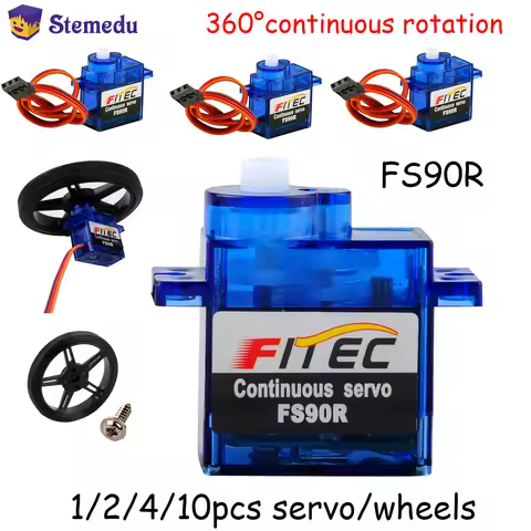 Feetech FS90R Mini RC Servo 360 Degree Continuous Rotation Micro Motor 4.8-6V 1.5KG Wheel for Smart 