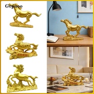 [Gepnoo] Wealth Horse Figurine, Feng Shui Horse Year Ornament, Money Horse Statue, Horse Resin Statu