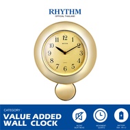 นาฬิกาแขวน RHYTHM  มีลูกตุ้มสีทอง กว้าง 23 ซม. ตัวเรือนพลาสติกเกรดคุณภาพ ชิ้นงานปราณีต