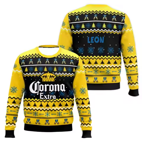 Winter Christmas Men's Sportswear Corona Extra Beer Themed Printed Fashionable Streetwear Style Men'