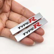 2Pcs 3D Metal Type R Typer logo Car Side Fender Rear Trunk Emblem Badge Decals for Honda City CR-V XR-V HR-V CIVIC Spirior