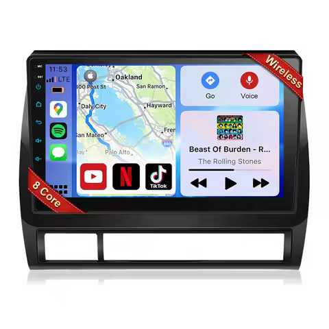 Car Stereo for Toyota Tacoma 2005-2015, Wireless Carplay and Android Auto with 8 Core 4+64G 9 inch T