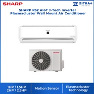SHARP 1HP/1.5HP/2HP/2.5HP R32 AIoT J-Tech Inverter Plasmacluster Wall Mount Air Conditioner | 4-Way Auto Air Swing