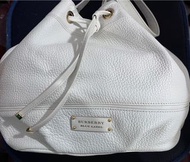 Burberry 格子 Blue Label 真皮 皮革 純白色 3用袋 斜孭側孭 背包