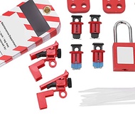 Electrical Circuit Breaker Lockout Tagout Set Safty Padlock Set Kit Plug Lock Out Tag Station Hasps