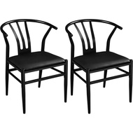 Dining Chair Room Chairs With Metal Legs Pu Leather Seat Mid-century Chair For Kitchen Restaurant Bl