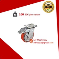 Heavy Duty PU Castor Wheels Trolley Caster  4'' / 5'' / 6" / 8"