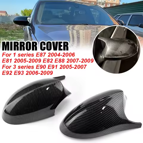 1 Pair Car Rearview Mirror Covers for BMW 1 3 Series E81 E82 E87 E88 E90 E91 E92 116i 118i 120i 320i
