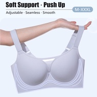 🔥Ready Stock🔥New L-XXXL Plus Size Sports Bra Women's Fashion Plain Thin Smooth Seamless Plus Big Size Bra Full Cup Slim Wireless Anti Sag Bralette Soft Jelly Support Hide Back Fat Shockproof Adjustable Sexy Push Up Bras Breathable Comfortable Lingerie