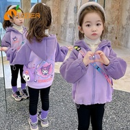 HYO kids jacket Kuromi jacket fleece jacket Girls' sweater Kuromi Hoodie Winter protection for kids 