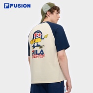 FILA FUSION CROSS OVER FUSION X ROUND TWO URBAN WAVE RIDER Unisex Short Sleeves T-Shirt (Beige / Gre