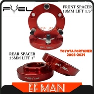 FUEL 4x4 TOYOTA FORTUNER 2005-2024 LIFT UP KIT FRONT 18MM SPACER REAR SPACER 25MM LIFT 1 INCH
