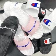 Kazima Champion Logo Lettering Cursive Slippers Sponge Slippers Sports Slippers Couple Shoes Couple 