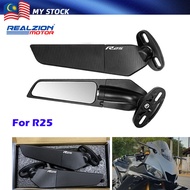 REALZIONMOTOR For Yamaha R25 R 25 V2 V3 Motorcycle Rearview Side Mirror Foldable Stealth Winglet Sup