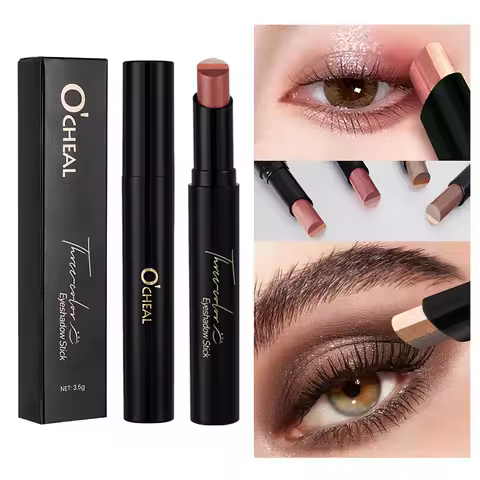 O'CHEAL Three Color Eye Shadow Stick Gradient Delicate Waterproof Long-Lasting Eye Shadow Pen Beauty
