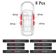 Car Threshold Strips Anti-Stop Sticker Carbon Fiber Bumper Door Side Step Pedal Decoration Accessories for Toyota VIos Yaris Corolla Cross Veloz Wish Revo CHR Avanza Fortuner Rush Innova raize Calya Rav4 GR Gazoo Racing GR Sport