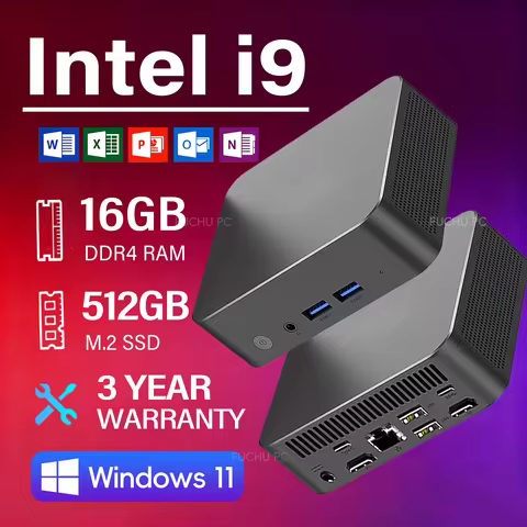 Mini PC Intel N5095A/ Core i9-8950HK 16GB RAM 1/2TB SSD Bluetooth 5.2 WiFi6 1000M Ethernet Windows 1