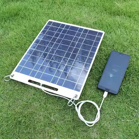 ABSY 60W Solar Panel Portable 5V Dual USB Fast Charger Panel Kit Outdoor Emergency Charging Battery 