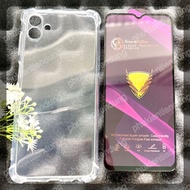 (COMBO F32) SAMSUNG A04 / M13 5G - Shockproof Clear Flexible Case and OG Full Screen Tempered Glass