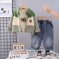 New Autumn Spring Boys Girls Clothes Baby Causal Hooded Coat Shirt Causal Jeans 3pcs/set Kids Sport 