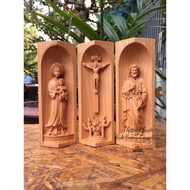 Catholic Altar - Mini Foldable Wooden Altar Set la vang giuse and the Crucifixion MS 11 - Catholic g