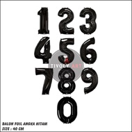 40 Cm Black Number Foil Balloon | Black Number Balloon