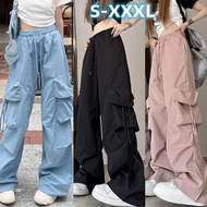 Women Y2K Retro Cargo Pants Loose Hip-Hop Wide Leg Trousers Quick-Drying Slim Long Pants