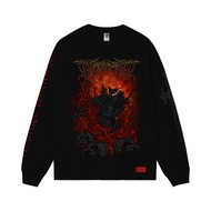 Riseup Men's Long Sleeve T-Shirt Black Longsleeve (MANTRA DYSTOPIA) Cotton Combed 24s