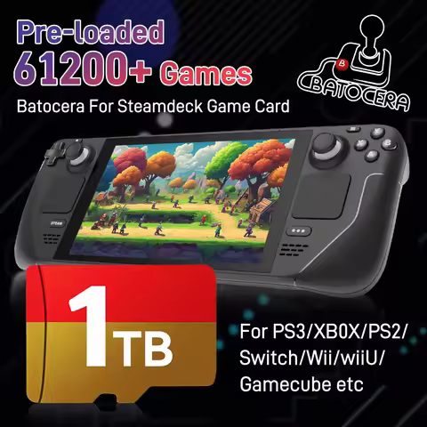 Steam Deck Micro SD Card Retro Gaming TF Card With 65200+Games&70+Emulators for Steam Deck/Wins Hand