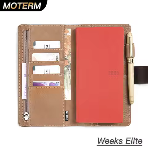 Moterm Weeks Elite Planner Cover for Hobonichi Weeks/ Mega Vegetable Tanned Leather Notebook without