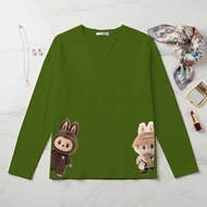 Labubu Long Sleeve T-shirt Plus Size Jumbo Food Sleeve T-shirt 6XL 5XL 7XL 4XL 3XL 2XL XL