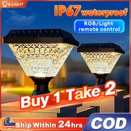 Solar Pillar Light Outdoor Waterproof LED Solar Garden Light Lampu Tiang Pagar Outdoor Gate Light Re