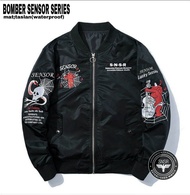 jaket bomber FLIGHT distro snsr varsity bikers premium parasut taslan tebal series