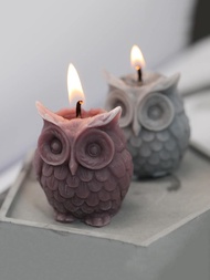 1入組矽膠蠟燭模具創意貓頭鷹形狀工藝蠟燭模具