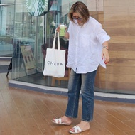 Chewa Online Store /กางเกงยีนส์ เฟดหน้า กางเกงยีนส์ขายาว สาวอวบ/สาวตัวเล็ก ใส่ได้ XS-4X (J25)