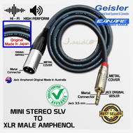 MADE IN JAPAN - Professional audio cable 1x Mini AUX stereo 3.5mm to 1x XLR male PT-AX3M AMPHENOL - 