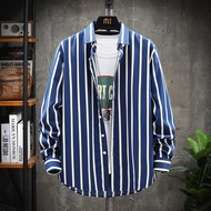 Men Striped Shirt Korean Version Slim-Fit Long-Sleeved Casual Youth Handsome Inch Trendy 1301-CS122-