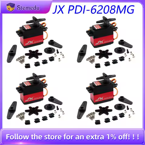 4PCS JX Servo PDI-6208MG 8kg 120 Degree High Speed Metal Gear Digital Servos Motor for RC Cars Model