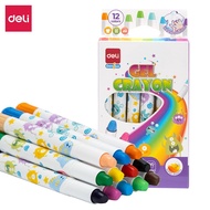 Bút sáp vặn Gel  Deli 12 / 24 màu đa năng rửa được siêu mượt  C211-12 /C211-24