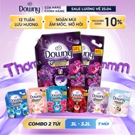 Combo 2 Túi Nước Xả Vải Downy Tinh Dầu Thiên Nhiên/Nước Hoa Cao Cấp Túi 3L