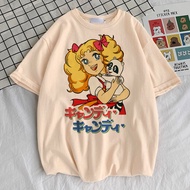Candy Candy t shirt women 80s 2000s Graphic Vintage korean clothes Colorful t-shirt University 80s a