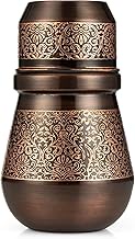 Bedside Water Carafe - Copper Bottle for Drinking Water- Pitcher with Lid - Ayurveda Healing Benefit Heavy Duty Vessel - 34 Oz