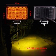 Đèn LED Siêu Sáng 12V Cho Máy Xúc 24V Đèn Xe Kéo Đèn Xe Tải Đèn LED 5 Inch 48 Hạt Chuyển Đổi Đèn Pha