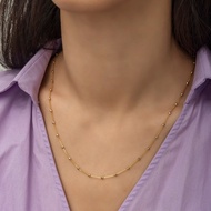 BAC GOLD BALL CHAIN 18K Saudi Gold Original Vermeil Gold High Quality Necklace Fashion Accessories S