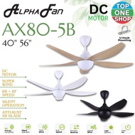Alpha Fan AX80-5B AX80 56” 40” DC Motor Ceiling Fan with 8R+8F Speed Remote-Control Timer ON U-Hook 