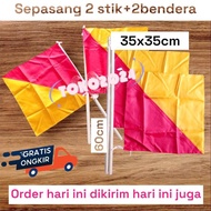 HW Semaphore flag PAIR 2 STICKS + 2 FLAGS/ SEMAPHORE FLAG FLAG SEMAPHOREHW