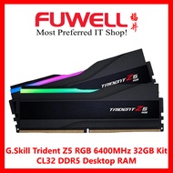 FUWELL - G.Skill Trident Z5 RGB 6400MHz CL32 (2x16GB) 32GB Kit CL32 DDR5 Desktop RAM [Limited Lifetime Warranty]